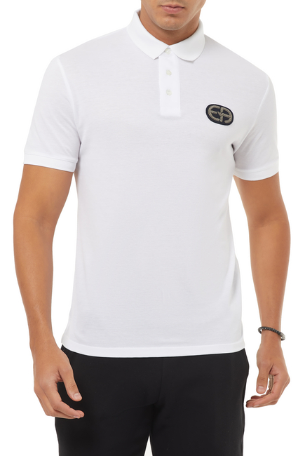 Mercerised Logo Print Polo Shirt